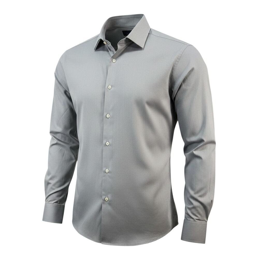 Basic Editions Men's Gray Long Sleeve Dress Shirt Classic Fit 17-17.5 34/35 NWT